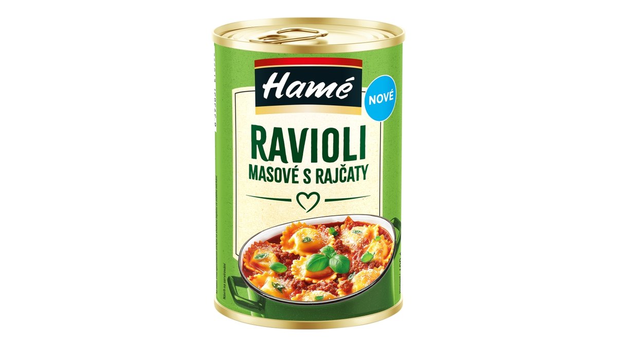 Hamé ravioly masové s rajčaty
