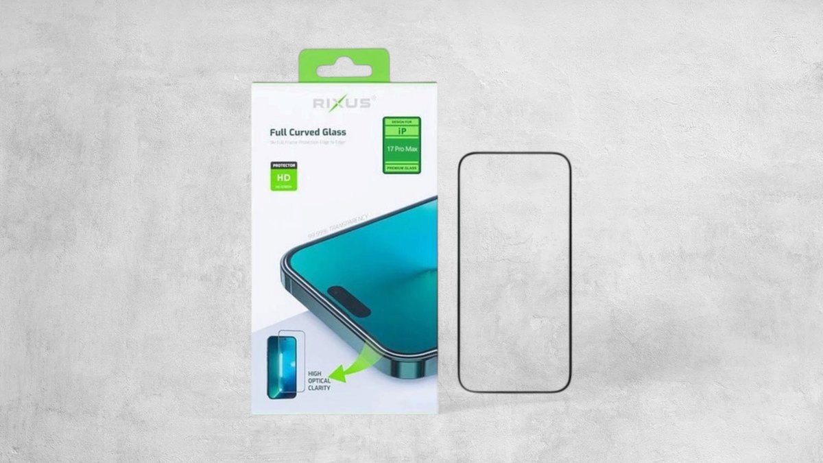 Rixus Clear Hd Full Curved Edge Tempered Glass For Apple Iphone 17 Pro Max