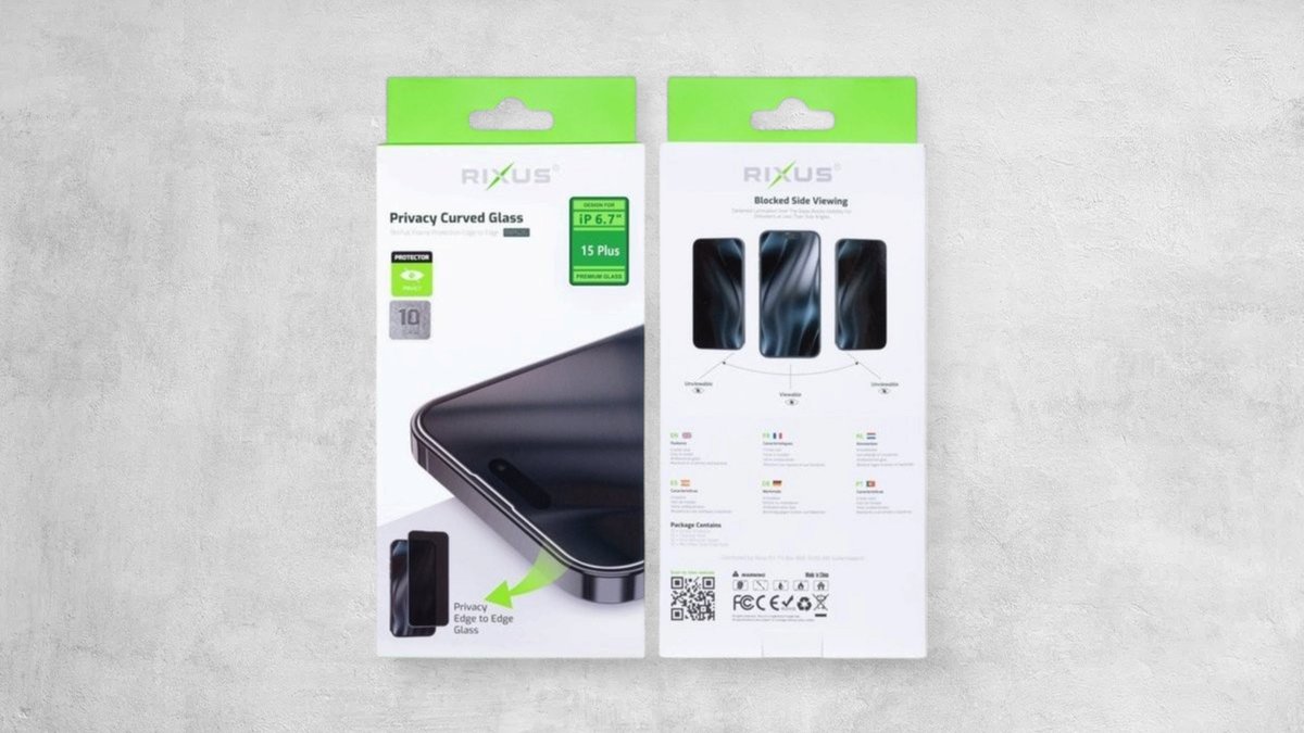 Rixus Privacy Full Curved Edge Tempered Glass For Apple Iphone 15 Plus