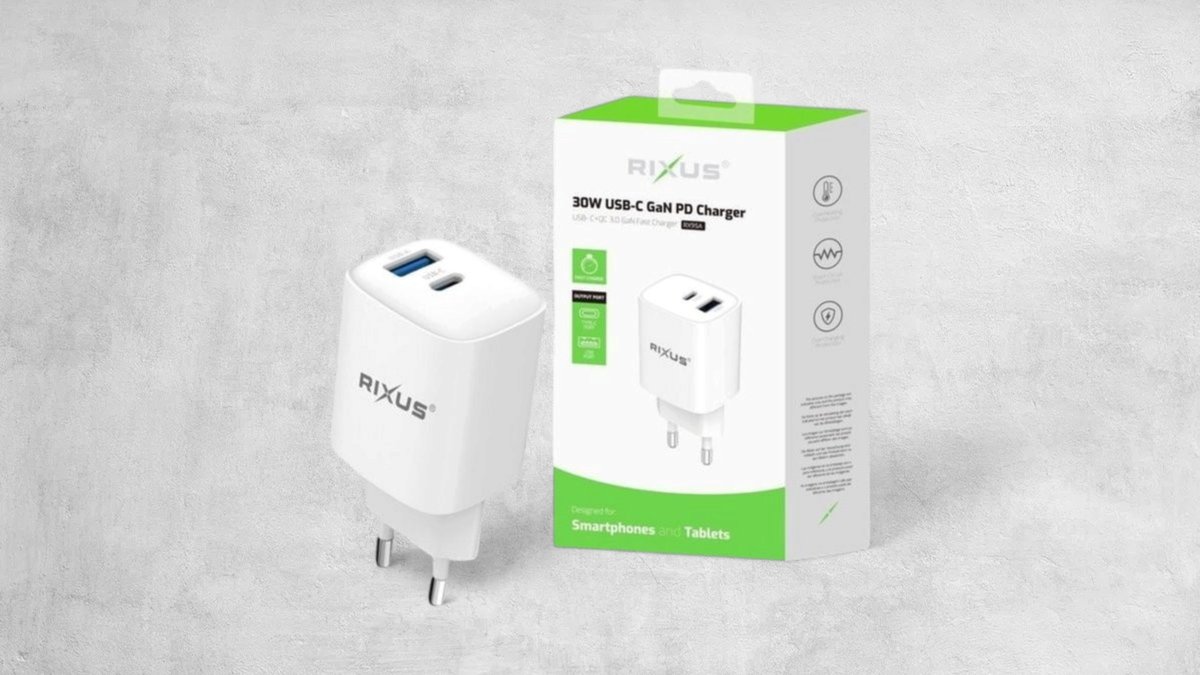 Rixus Rx95a Usb-c Gan Pd Charger 30w White