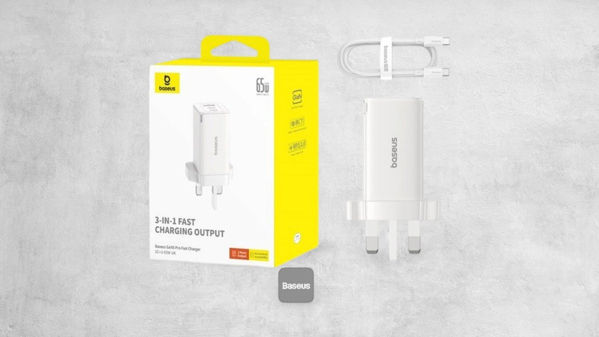 Baseus Gan5 Pro 65w 3 Port Fast Charger | 2 Type-c + Usb-a, Uk Plug