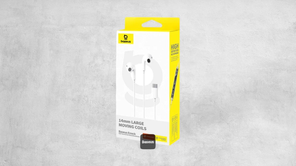 Baseus Encok Cz17 Semi-in-ear Wired Earphones Usb Type-c Earbud Wired W/ Mic Control - White