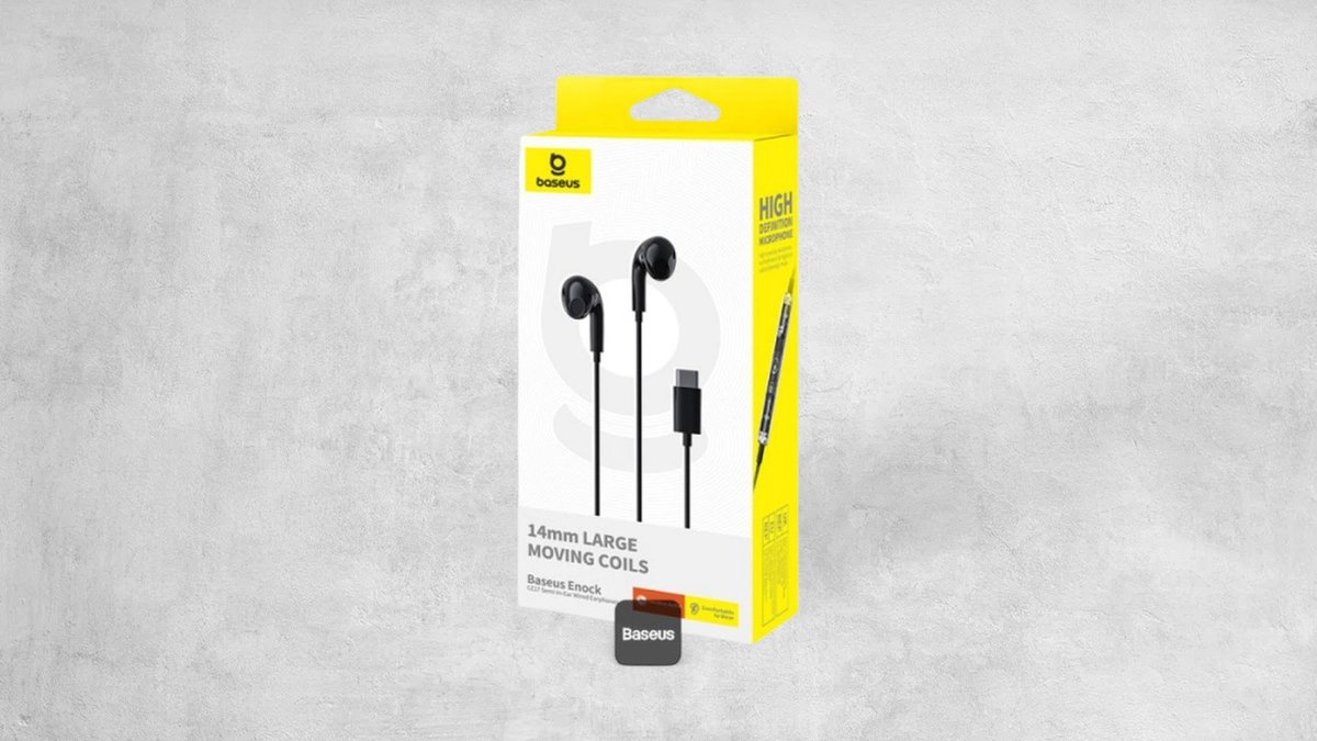 Baseus Encok Cz17 Semi-in-ear Wired Earphones Usb Type-c Earbud Wired W/ Mic Control - Black