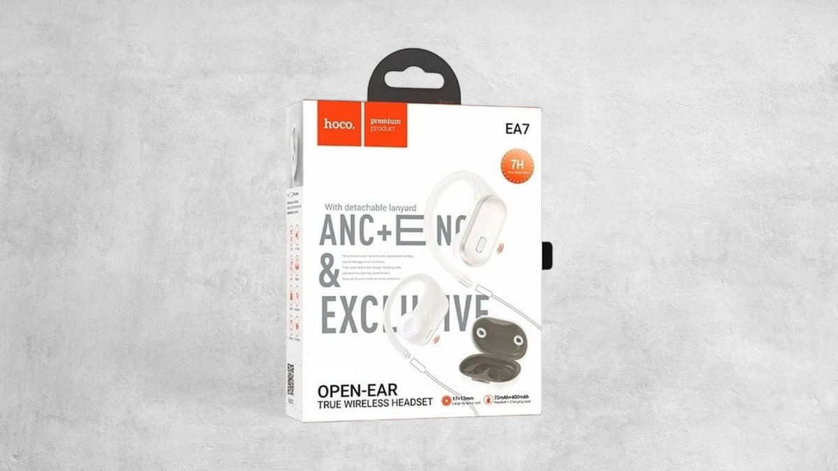 Hoco Tws Headset “ea7 Suerte” Ows Ear-hook Anc + Enc White
