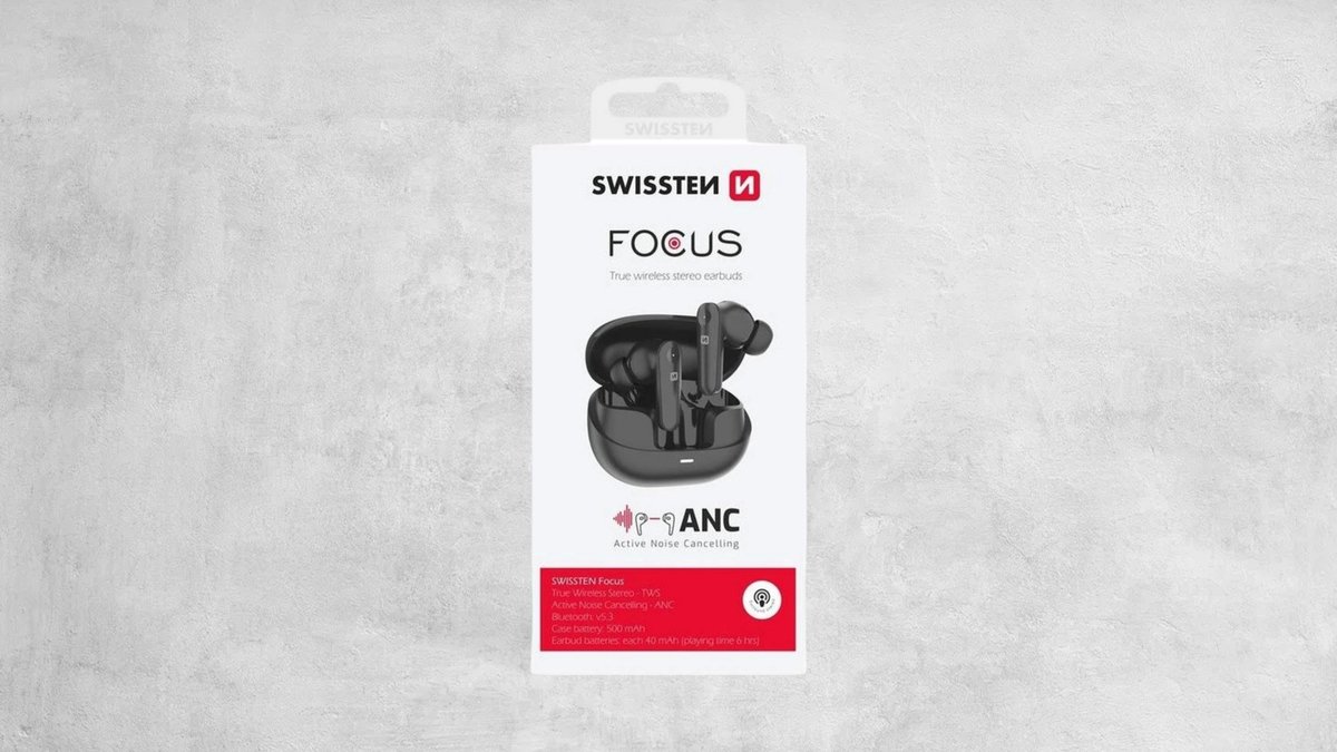 Swissten Focus Active Noise Cancelling Headphones - 51500200 - Black