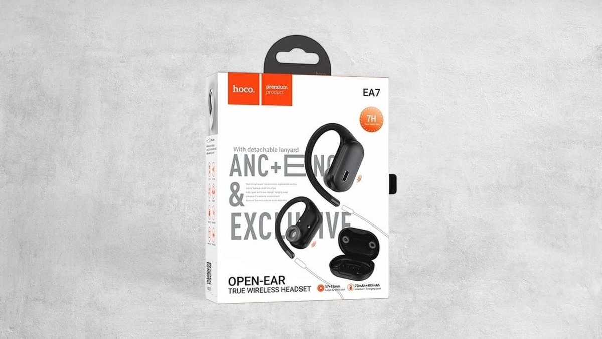 Hoco Tws Headset “ea7 Suerte” Ows Ear-hook Anc + Enc Black