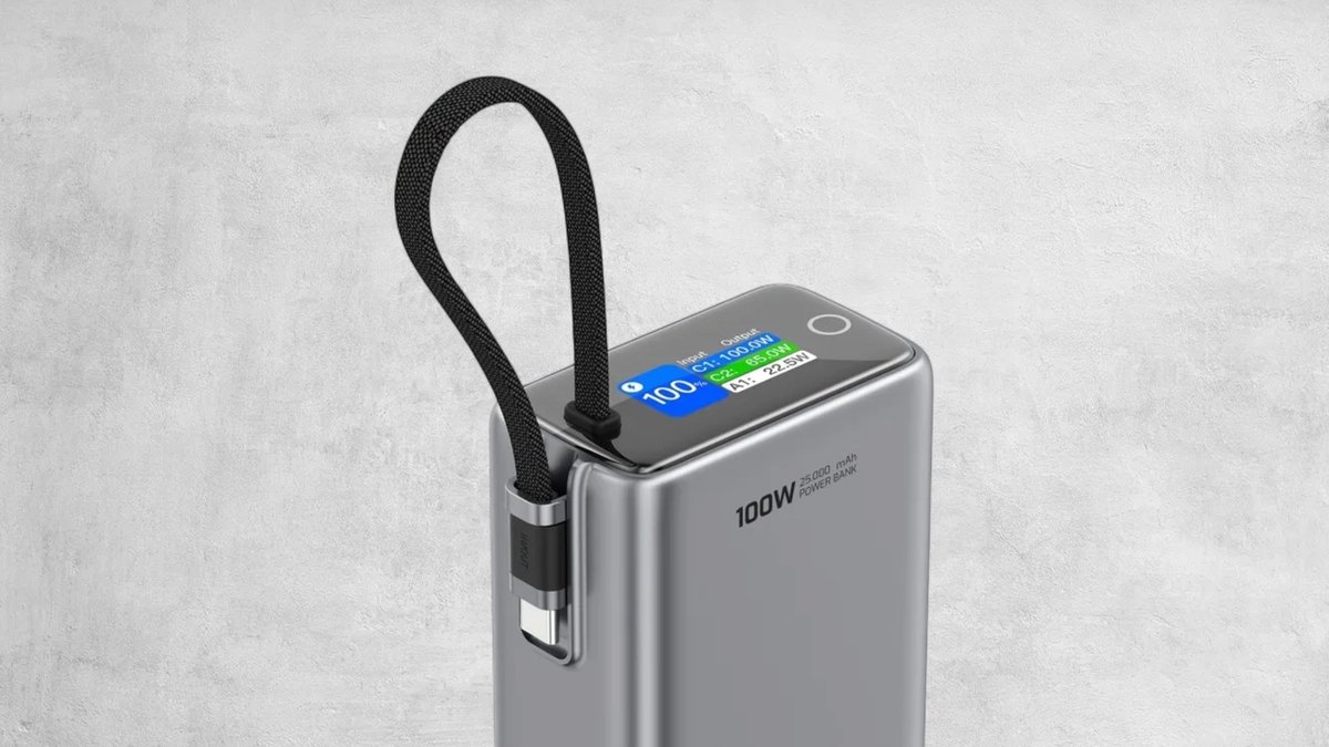 Swissten Airplane Friendly Power Bank (100W) - 25.000 mAh - Grey