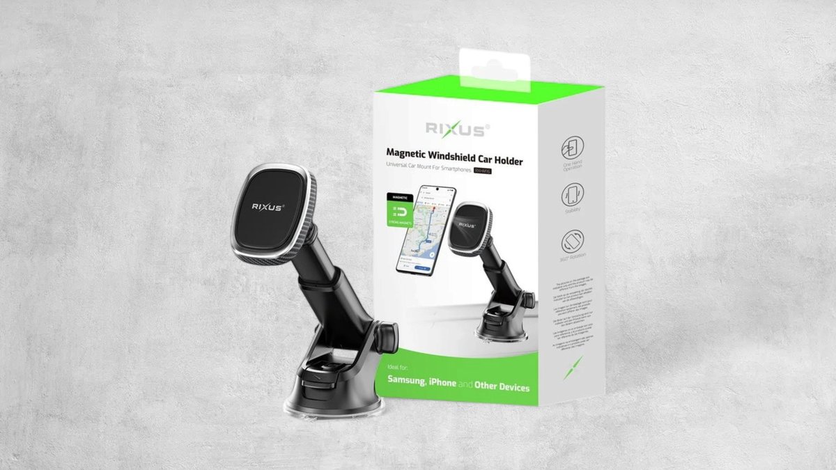 Rixus Rxhm16 Magnetic Phone Mount Dashboard Car Phone Holder Black