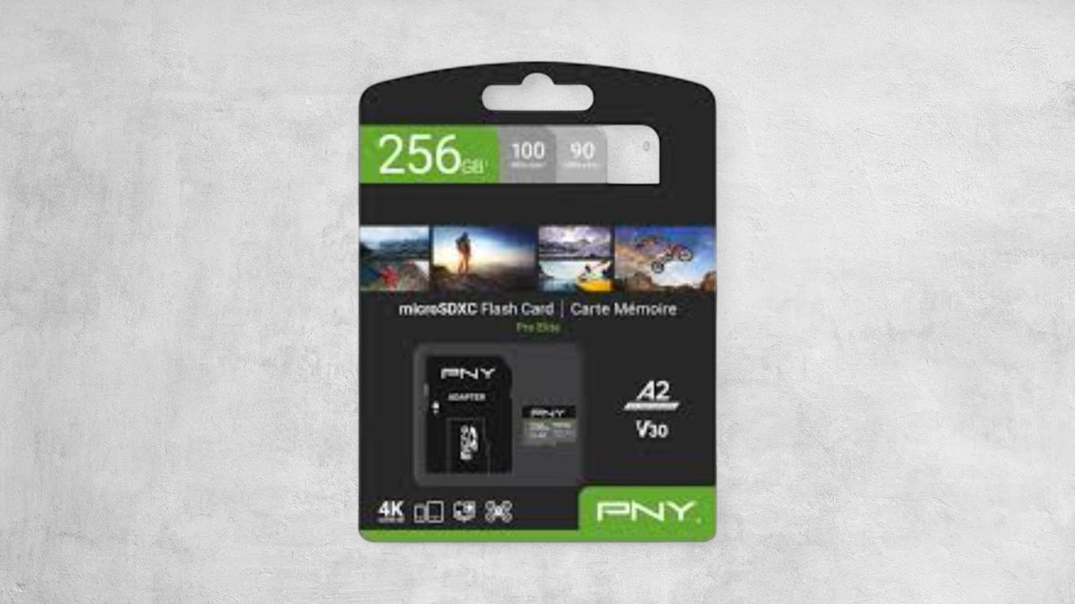 PNY Pro Elite 256GB MicroSDXC Card, A2, V30, U3, 100MB/s