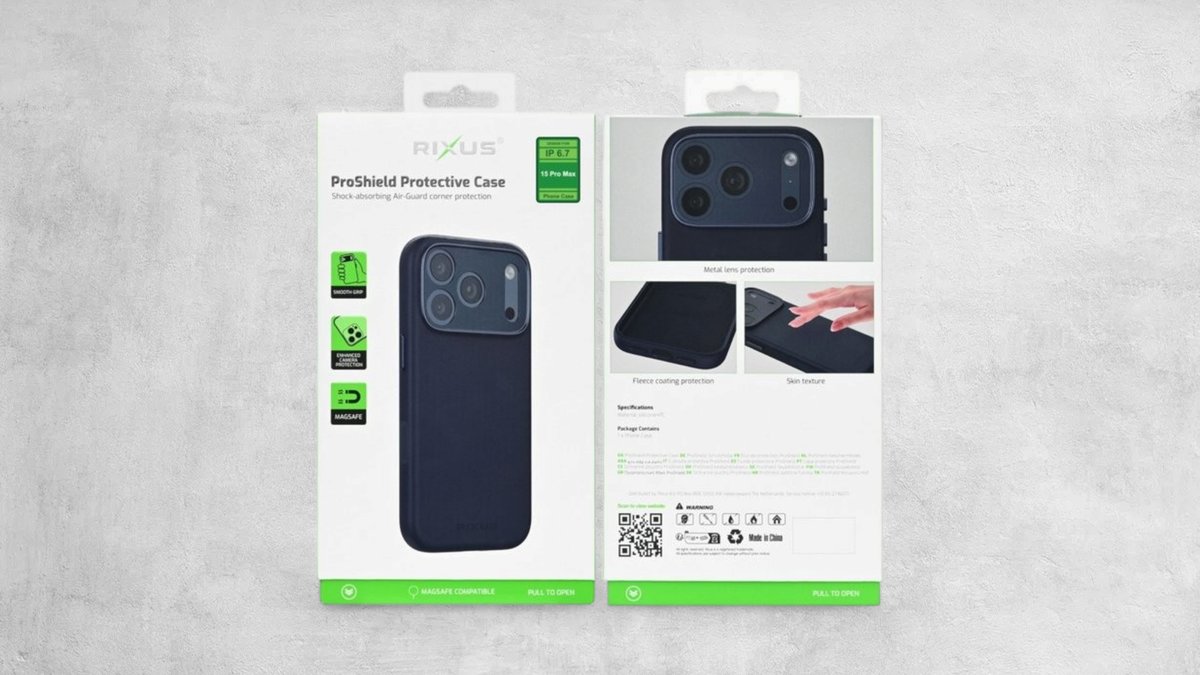 Rixus ProShield Case For Apple iPhone 15 Pro Max Dark Blue
