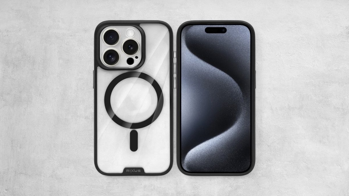 Rixus Crystal Amber Case For Apple iPhone 15 Pro Max Black