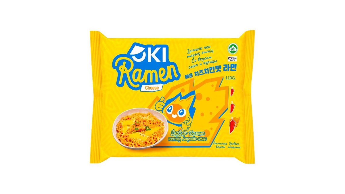 Лапша Oki Ramen кимчи сырная с говядиной 109 г