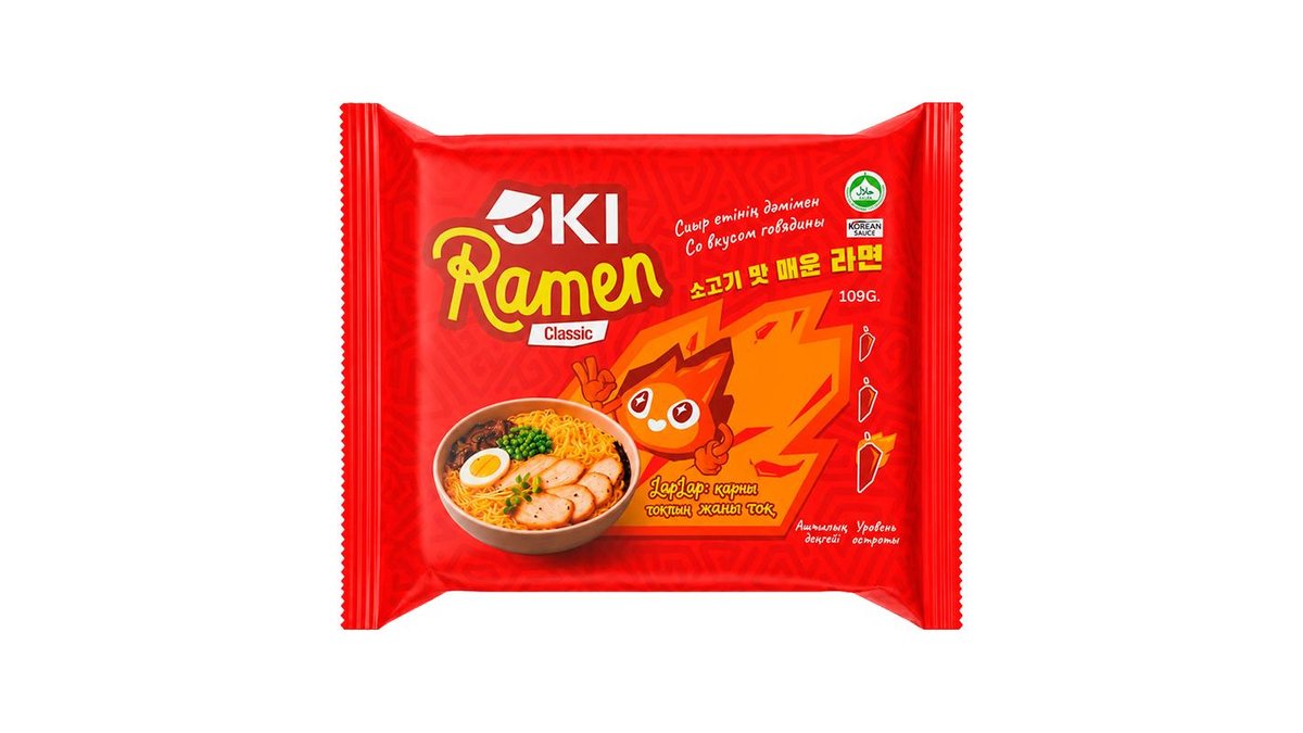 Лапша Oki Ramen классическая с говядиной 106 г