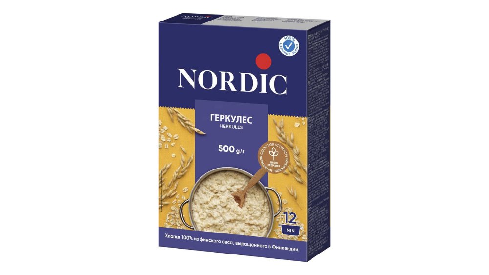 Хлопья NORDIC Геркулес финский Овсяные 500г