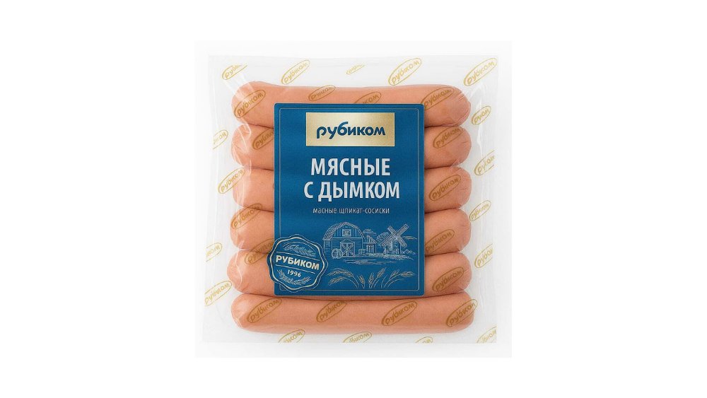 Сосиски РУБИКОМ Мясные с дымком 500г в/у