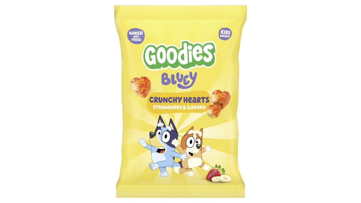 Goodies Bluey křupky srdíčka banán a jahoda 30g