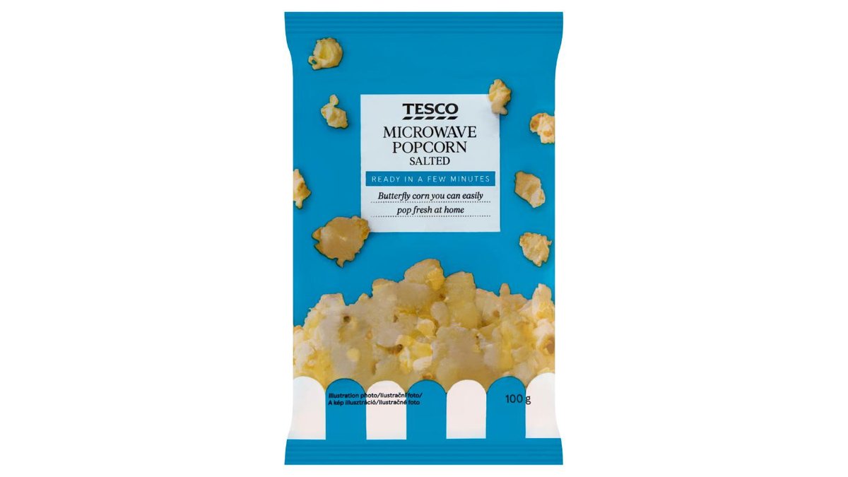 Tesco Popcorn do mikrovlnné trouby solený 100g