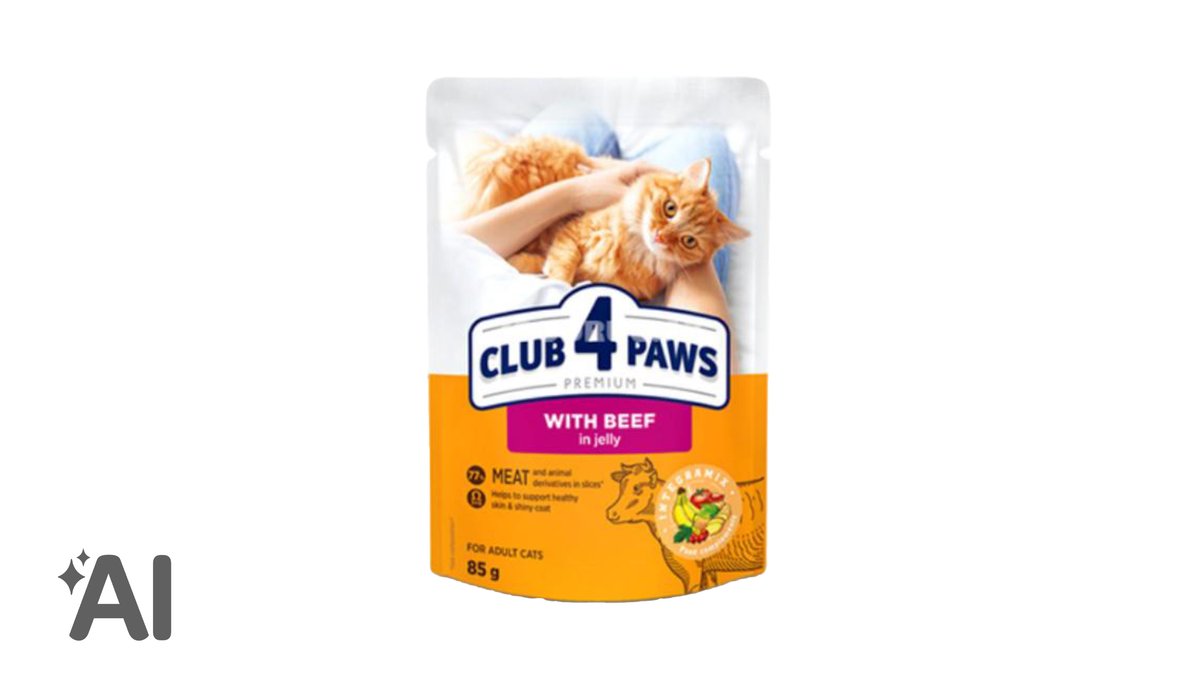 Club 4 Paws Pişiklər üçün Yaş Yem Dana Əti ilə 85qr