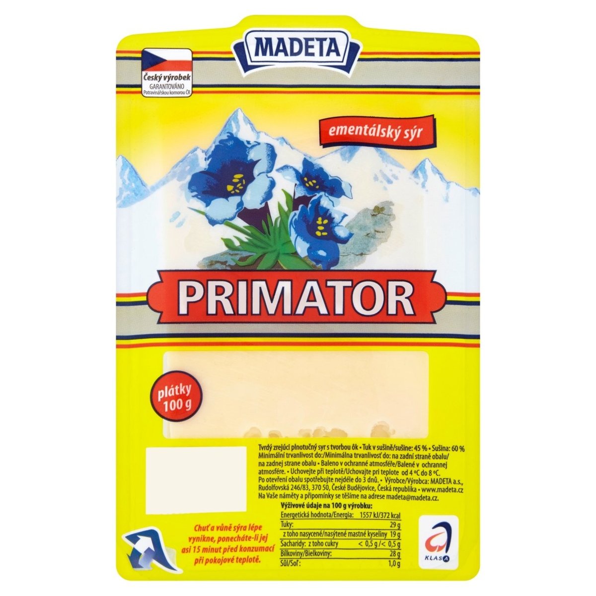 Madeta Primator plátky 100g