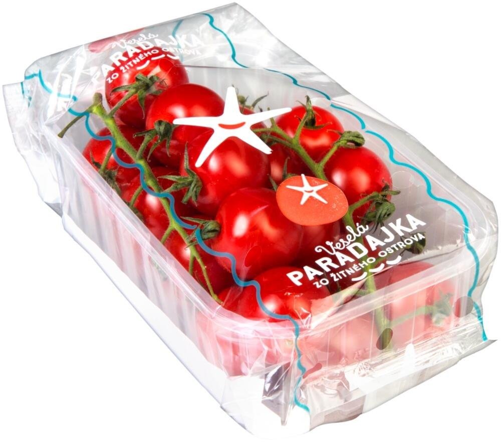 Rajče cherry na stonku 500g, balení