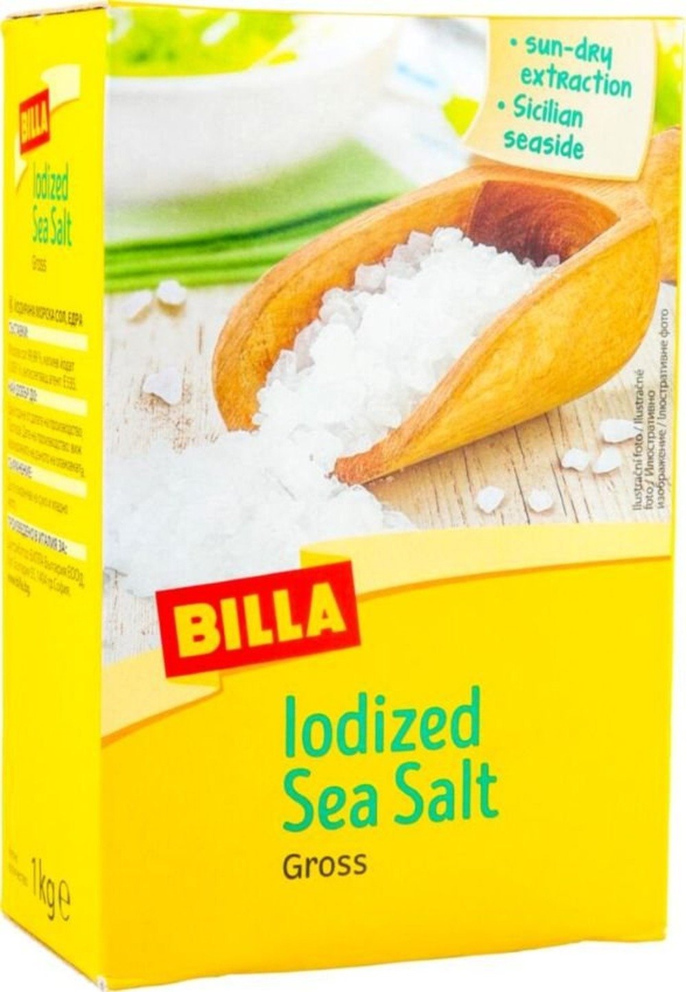 BILLA Mořská jedlá sůl s jodem, hrubozrnná 1kg