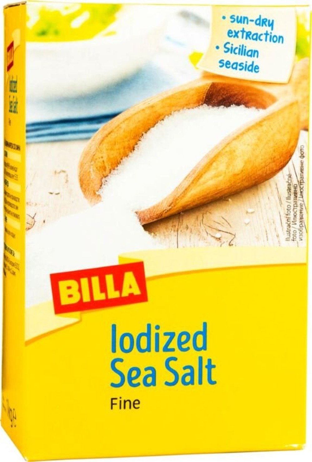 BILLA Mořská jedlá sůl s jodem, jemnozrnná 1kg