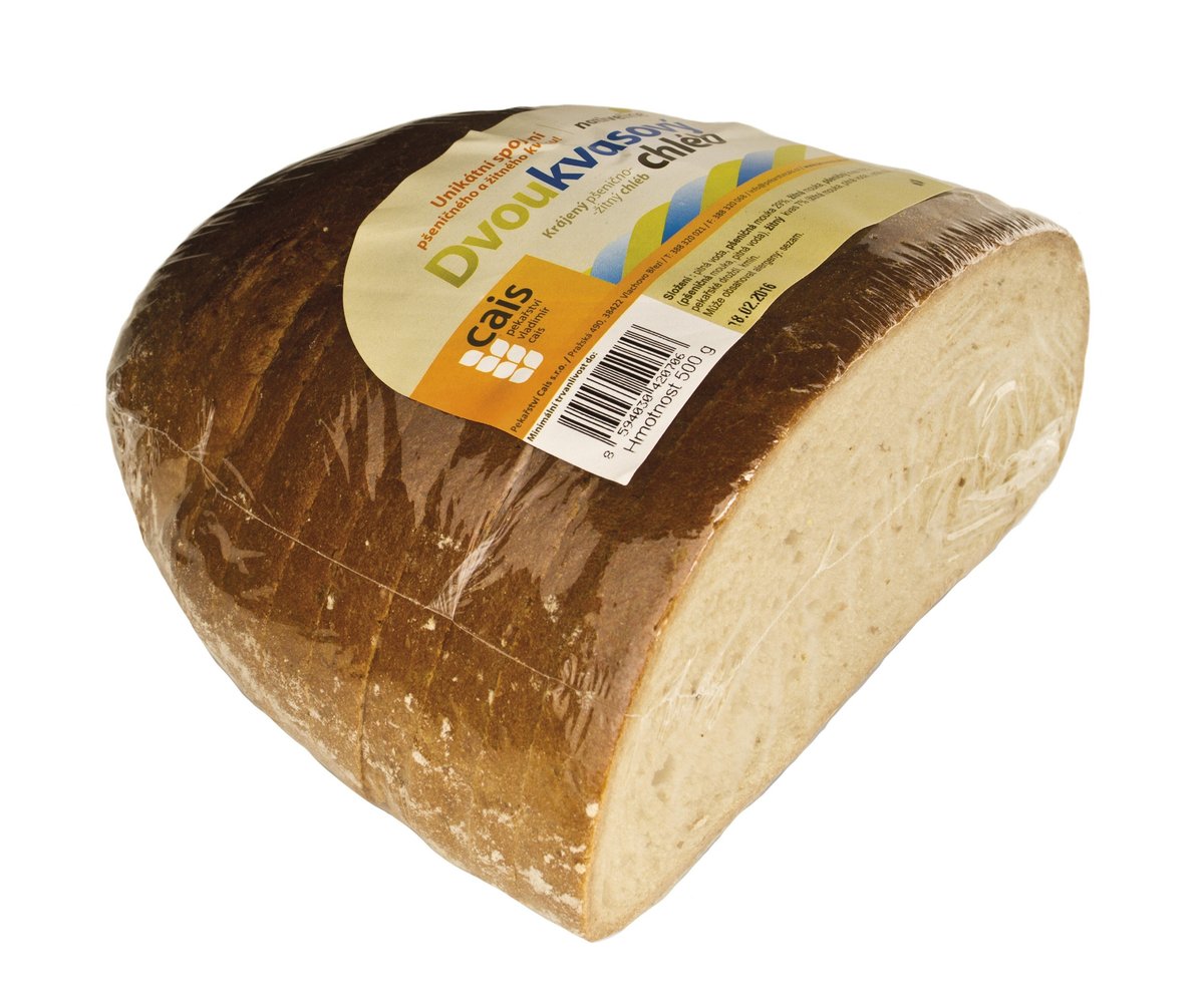 Chléb Dvoukvasový krájený 500g
