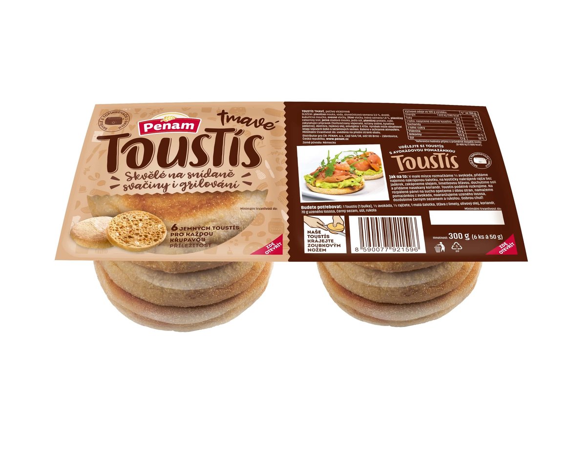 Penam Toustís tmavé 6 x 50g (300g)