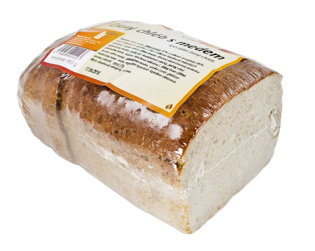 Žitný chléb s medem 450g krájený