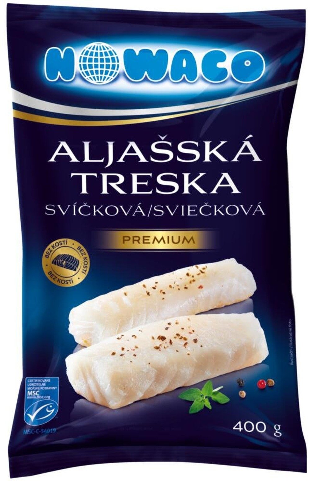 Aljašská treska svíčková MSC Nowaco mražená 400g