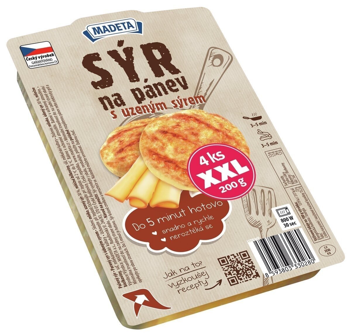 Sýr na pánev s uzeným sýrem XXL 4 ks