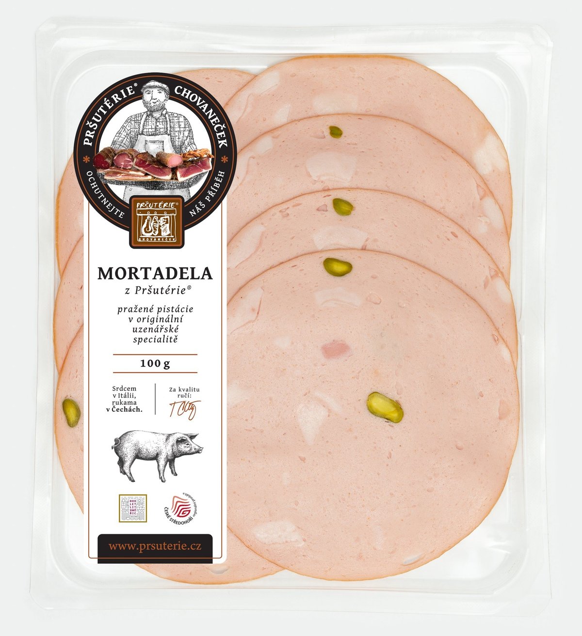 Mortadela z Pršutérie 100g krájená