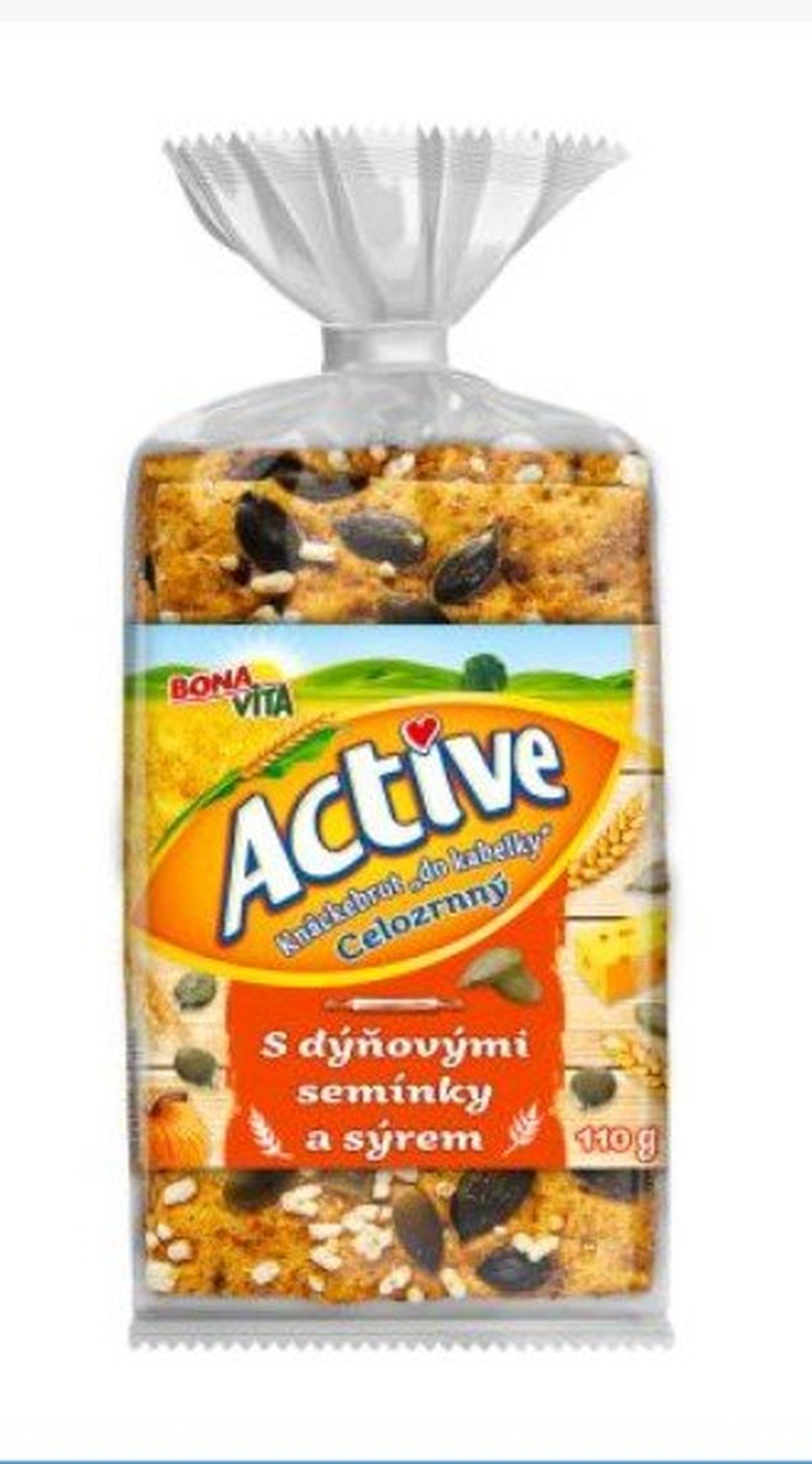 Knäckebrot "Do kabelky" celozrnný s dýňovými semínky a sýrem
