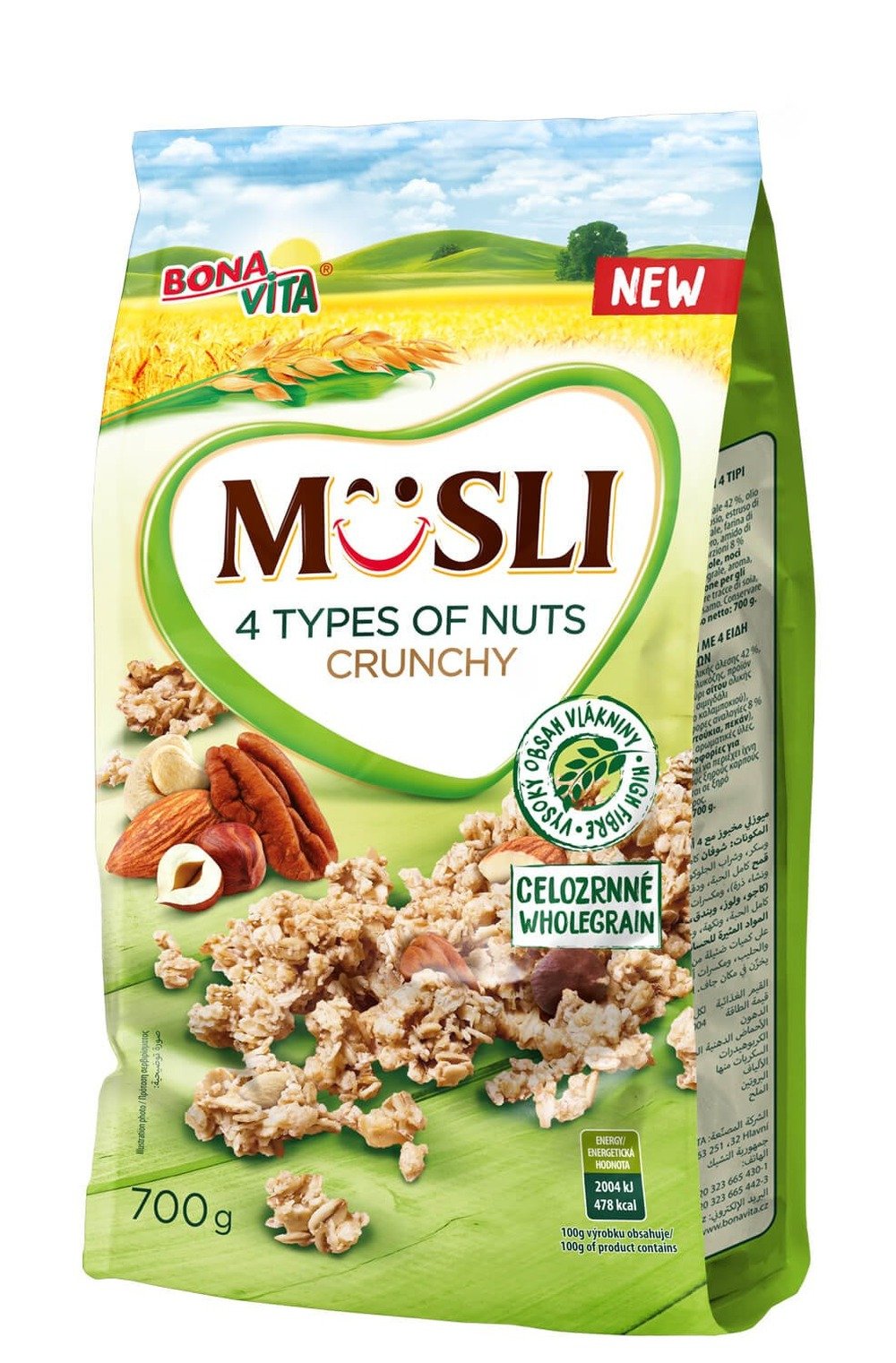 Musli 4druhy ořechů 700g