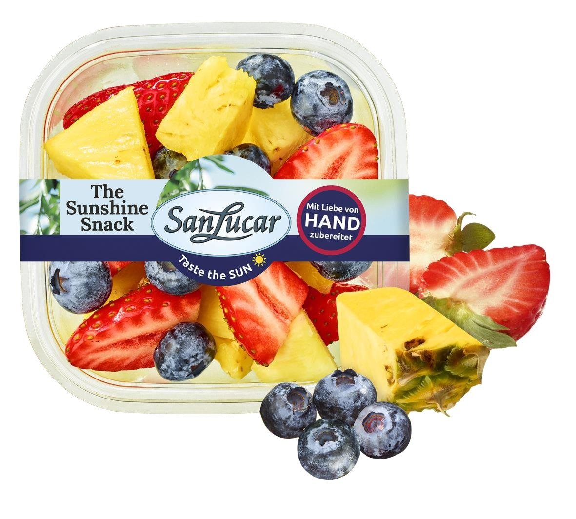 Ananas, borůvky, jahody 230g