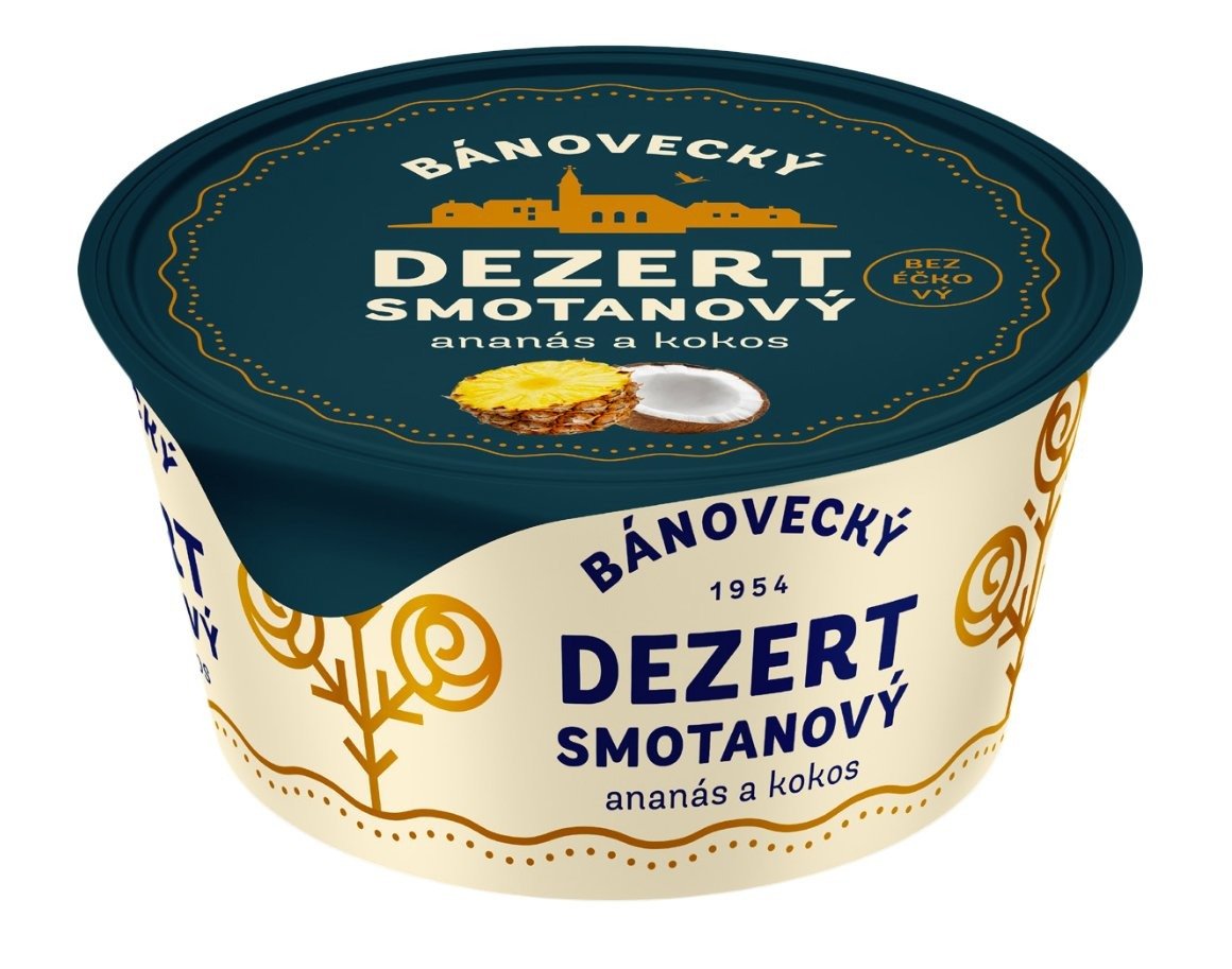 Bánovecký smetanový dezert ananas-kokos 135g