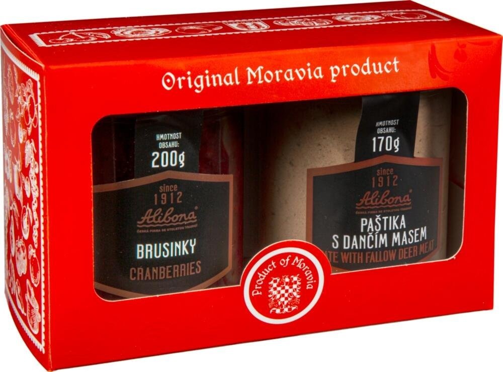 Dárkový set - paštika s dančím masem 170 g + brusinky 200 g