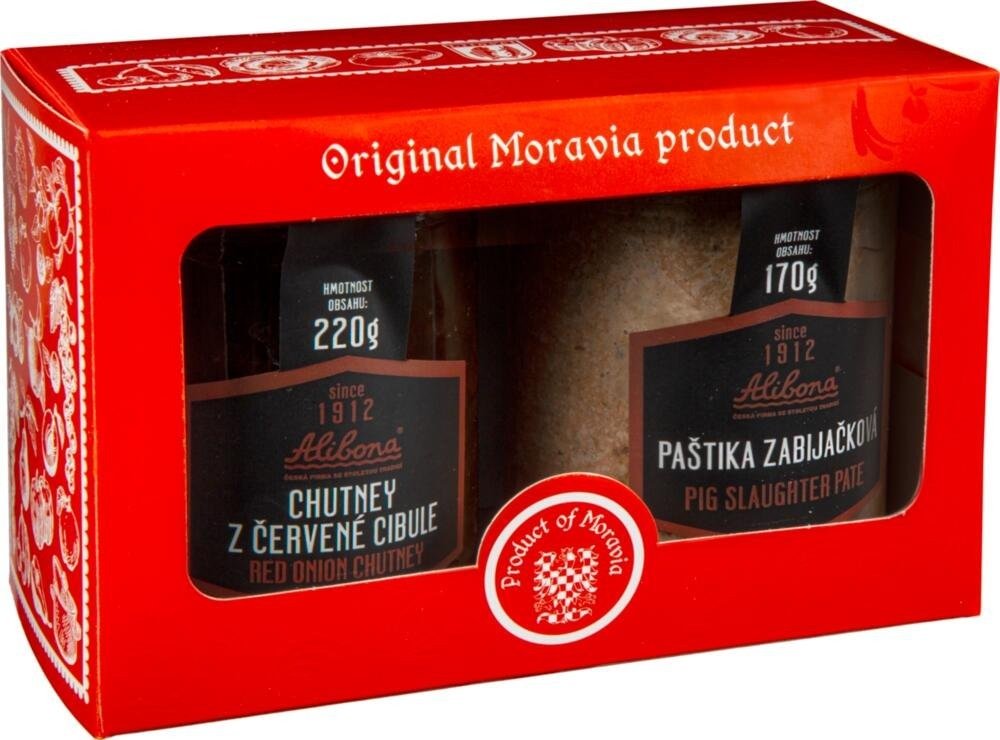 Dárkový set - zabijačková paštika 170 g + Chutney z červené cibule 220 g