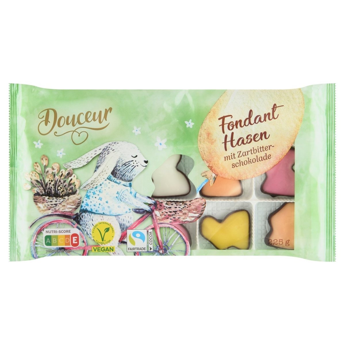 Douceur velikonoční zajíčci z fondánu s hořkou čokoládou 15 ks 225g