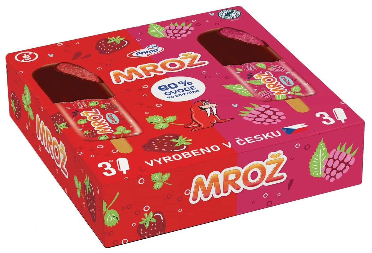 Mrož Ovoce Jahody a Maliny 6x50 ml multipack