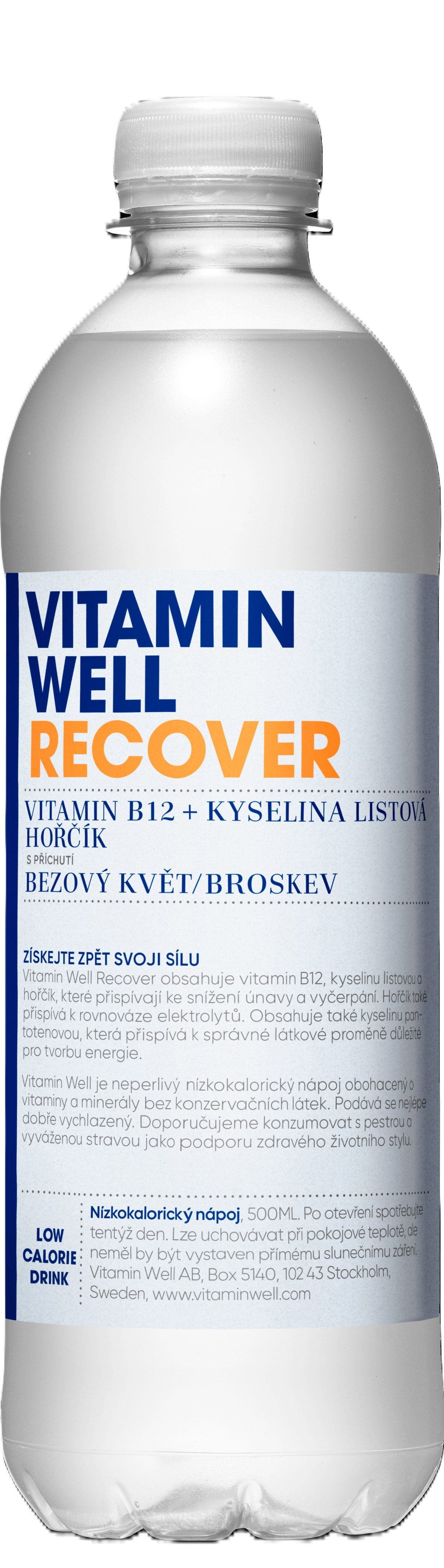 Vitamin Well Recover bezový květ/broskev 500ml