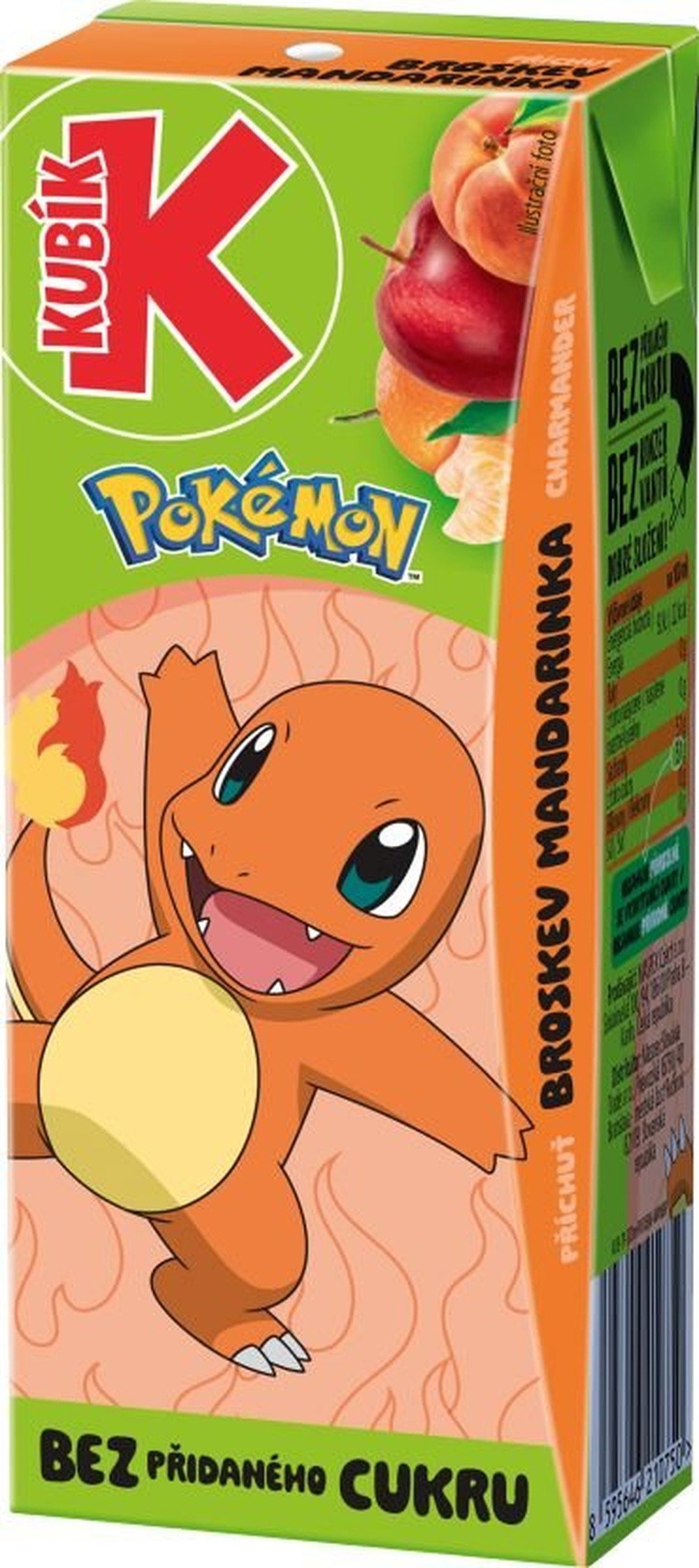 Kubík Pokémon charmander příchuť broskev mandarinka 200ml