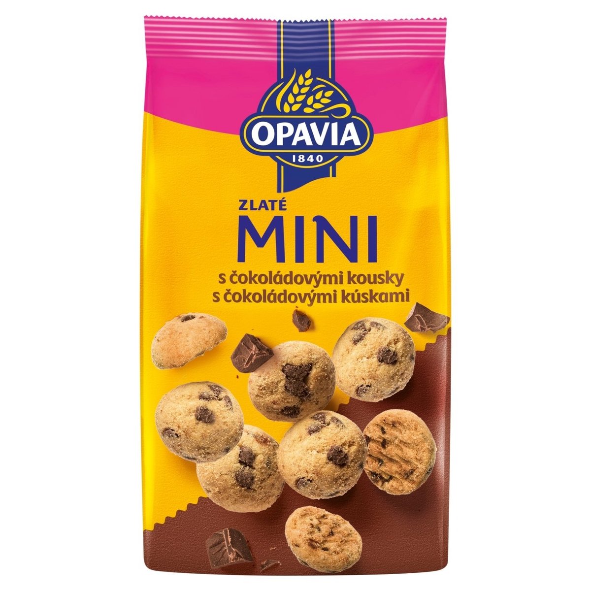 Opavia Mini S čokoládovými kousky Sušenky Balení 180 g
