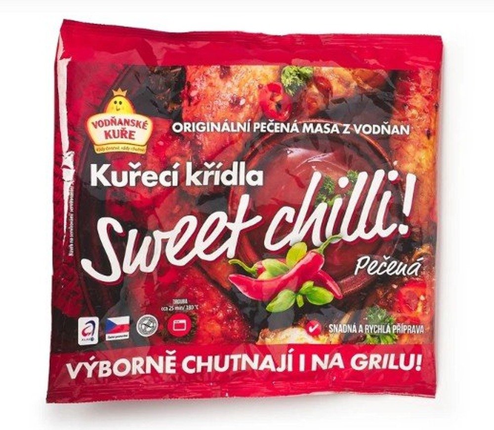 Vodňanské kuře Pečená kuřecí křídla Sweet Chilli 500 g