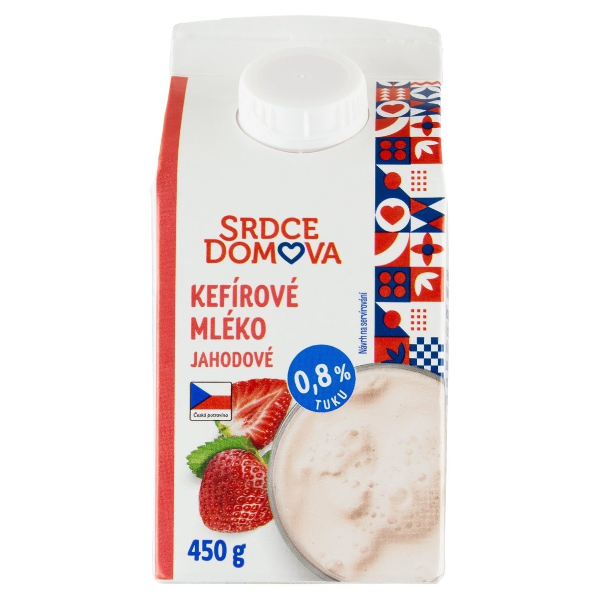 Srdce domova Kefírové mléko jahodové 450g