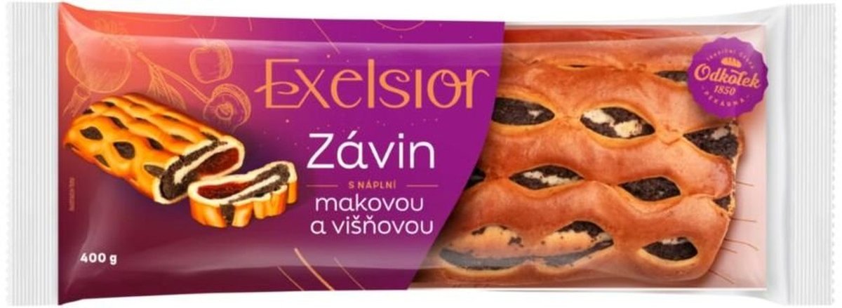 Excelsior Závin s náplní makovou a višňovou