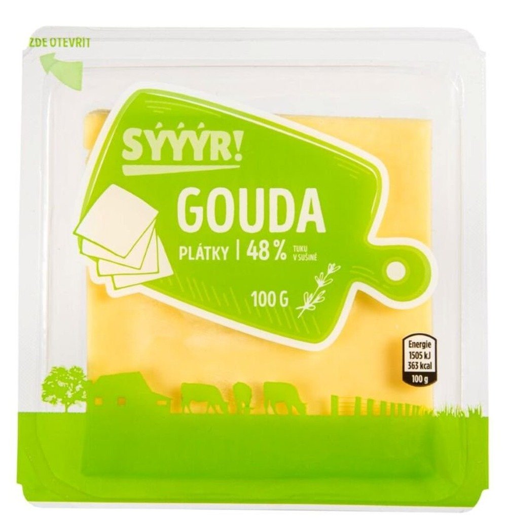 AGR SÝÝÝR GOUDA 48% PLÁTKY 100G