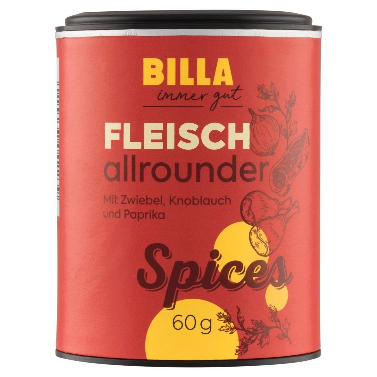 BILLA Univerzální kořenicí směs na maso s cibulí, česnekem a bylinkami 60g