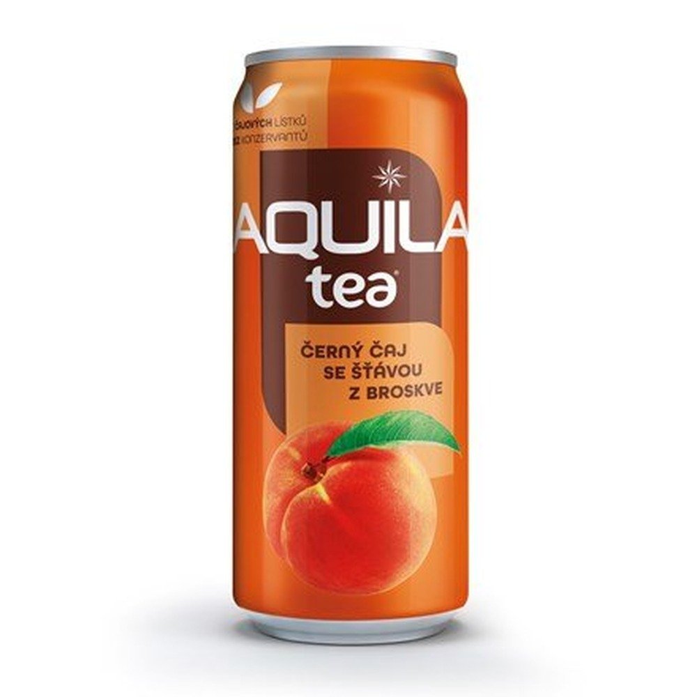 AQUILA ČERNÝ ČAJ S BROSKVÍ 0,33 l PLECH