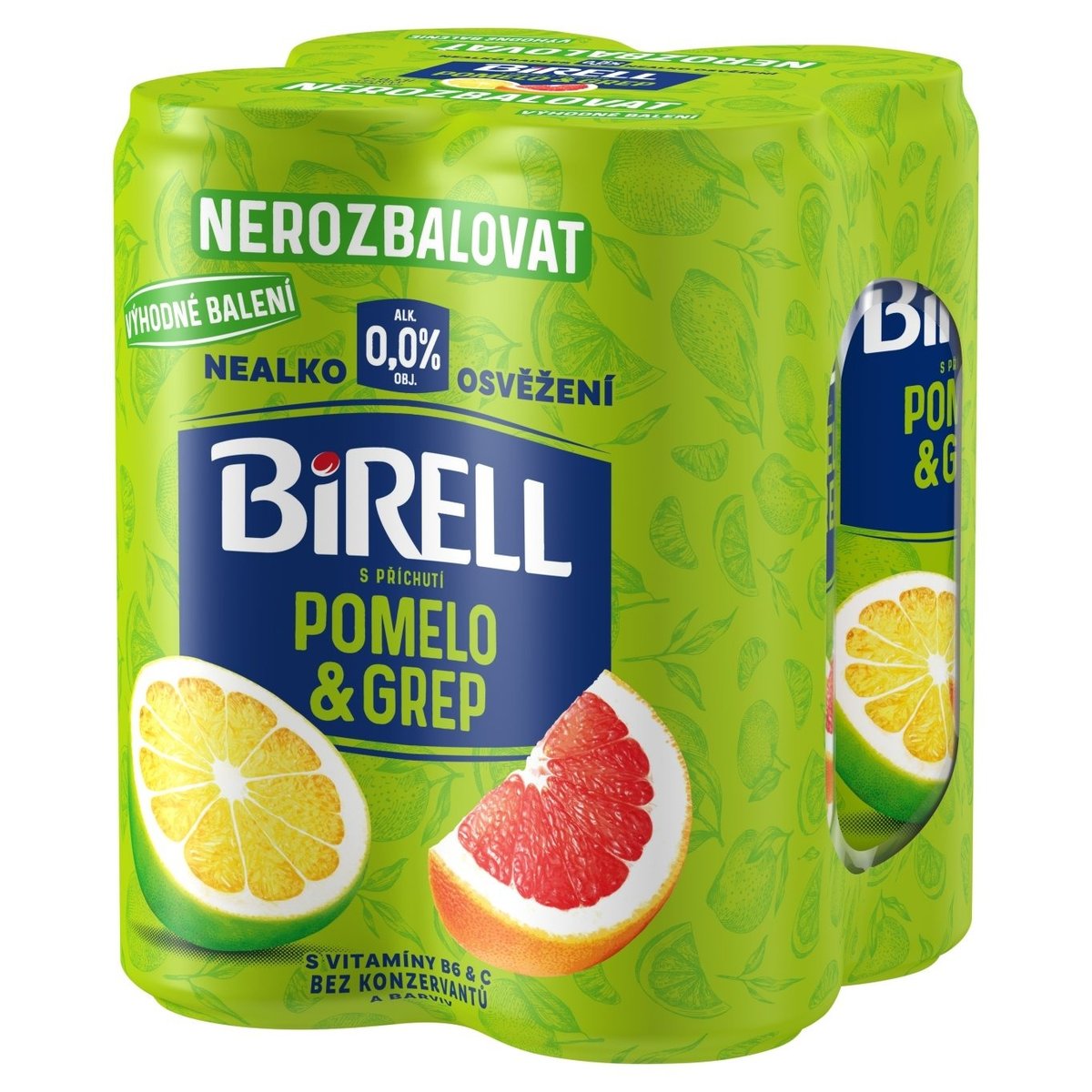 Birell S příchutí pomelo & grep 4 x 0,33l (1,32l)
